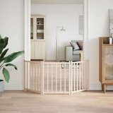 vidaXL Vrata za pse zložljiva 3 paneli 150 cm trden les jelke | Shoptok.si