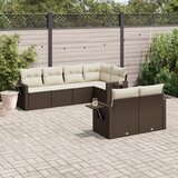 vidaXL 7-dijelni set vrtnih sofa od poliratana s jastucima smeđi | shoptok.hr