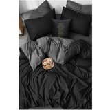 Mila Home Črno-siva bombažna podaljšana posteljnina za zakonsko posteljo z rjuho 200x220 cm - Mila Home Cene