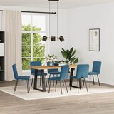 Furnova jedilni stoli 6 kosov moder žamet, (21950473) | Shoptok.si