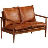  3-dijelni set sofa od prave kože i masivnog drva bagrema smeđi | shoptok.hr