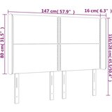  Uzglavlje s ušima tamnosmeđe 147x16x118/128 cm od tkanine | shoptok.hr