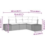  4-dijelni vrtni kauč set s jastucima smeđi poli ratan | shoptok.hr