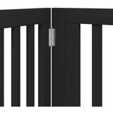 vidaXL Ograda za pse z vrati zložljiva 8 panelov črna 640 cm les | Shoptok.si