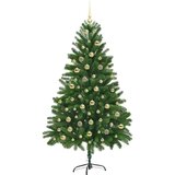 vidaXL Božično drevo med 300 LED z stojalom Zelena 180 cm PE | Shoptok.si