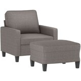  Fotelja s tabureom smeđesiva 60 cm od tkanine | shoptok.hr
