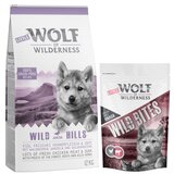 Wolf of Wilderness 12 kg suhe hrane + Snack gratis! - Junior "Wild Hills" raca - brez žit + Leafy Willows - teletina & piščanec Cene