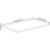 Stolna ploča 120x60x2,5cm od masivnog drva manga sa živim rubom | shoptok.hr