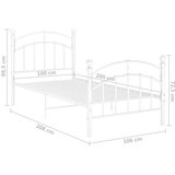  Za krevet bijeli metalni 100 x 200 cm | shoptok.hr