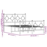Metalni okvir kreveta uzglavlje i podnožje bijeli 120x200 cm | shoptok.hr