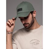 Ombre Men's baseball cap with visor and rectangular patch - khaki | Shoptok.si