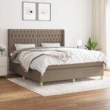  Krevet s oprugama i madracem smeđesivi 180x200 cm tkanina | shoptok.hr