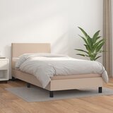  The Living Store Box spring postelja z vzmetnico kapučino 90x190 cm umetno usnje - Box Spring Postelja, (21499438) Cene