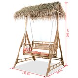 Ljuljačka za 2 osobe od bambusa s palminim lišćem 202 cm | shoptok.hr