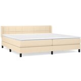  Krevet s oprugama i madracem krem 200 x 200 cm od tkanine | shoptok.hr