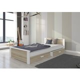 ADRK Enojna postelja ALDEX z dvema predaloma 200x90 cm - BELA-SONOMA HRAST Cene