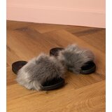 Gemre Gray children's flip-flops with fur Malinka | Shoptok.si