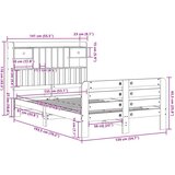 vidaXL Posteljni okvir brez vzmetnice 135x190 cm trdna borovina | Shoptok.si