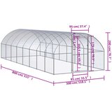 Vanjski kokošinjac 3 x 8 x 2 m od pocinčanog čelika | shoptok.hr