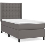  s oprugama i madracem sivi 90 x 200 cm od umjetne kože | shoptok.hr