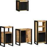 vidaXL Set namještaja za kupaonicu 4 pcs Smeđa Čvrsto drvo manga Cijene