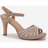 Da High Heeled Sandals With Decoration And Glitter | shoptok.hr