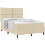 vidaXL postelja s škatlo in vzmetnico bež 140x200 cm tkanina, (22082798) | Shoptok.si