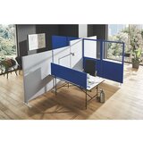 eurokraft pro Predelna stena z zvočno izolacijo, stenska plošča, višina 1600 mm, širina 800 mm, modre barve | Shoptok.si