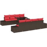 vidaXL Vrtna sedežna garnitura 7 pcs Rjava in rdeča 100 x 55 x 73 cm, (5000020219) Cene