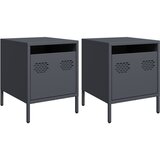 Maison Chic Dvo delni komplet Nočne omarice - Nočne mize antracit 35x39x43,5 cm jeklo, (21690447) | Shoptok.si