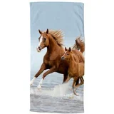 Modra/rjava otroška žametna brisača za na plažo 75x150 cm Free –