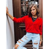 DStreet AHRI Women's Cardigan Sweater Red | shoptok.hr