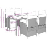 vidaXL 5-dijelni vrtni blagovaonski set s jastucima od poliratana crni | shoptok.hr