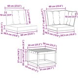  Set vanjskih sofa 8 pcs Čvrsto drvo akacije i Textilene | shoptok.hr