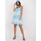 Fashion Hunters Casual light blue dress made of Eunice OCH BELLA viscose | Shoptok.si
