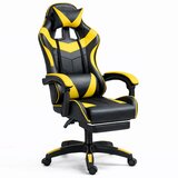 Lean Toys Igralni stol LEAN črno-rumeni – ergonomski gaming stol z naslonom za noge | Shoptok.si