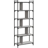 Maison Chic Knjižna omara - Knjižni regal 6-nadstropna siva sonoma 76x32x192 cm inž. les, (21726333) | Shoptok.si