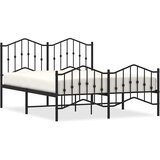  Metalni okvir kreveta s uzglavljem i podnožjem crni 150x200 cm | Eponuda.com