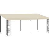 vidaXL paviljon za namestitev na steno 3x6 m krem iz blaga | Shoptok.si
