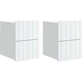  Stenski nočni omarici s predalom 2 pcs Bela 33 x 34,5 x 43 cm, (5000209608) | Shoptok.si