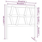  Uzglavlje za krevet crno 96 x 4 x 100 cm od masivne borovine | shoptok.hr