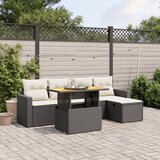 vidaXL Vrtna sedežna garnitura 6-delna z blazinami črna poli ratan | Shoptok.si