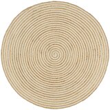 vidaXL Ručno rađeni tepih od jute sa spiralnim uzorkom bijeli 150 cm | shoptok.hr