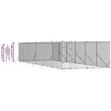  kavez za pse srebrni 4 x 12 x 2 m od pocinčanog čelika | shoptok.hr