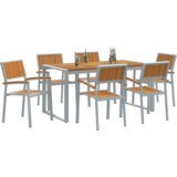  Set za blagovanje na otvorenom od 7 dijelova od akacije i metala | shoptok.hr