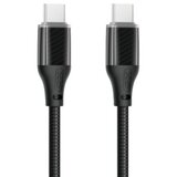 XO Kabl USB-C na USB-C NB-Q291B, 60W, 1m, Crni (ojačani pleteni) | ePonuda.com