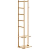 vidaXL Stojalo za plašče s kljukami in policami 38,5x30x156 cm Bambus | Shoptok.si