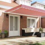 Ručna Ročna zložljiva tenda rdeče in bele črte 500x350 cm, (22146348) | Shoptok.si
