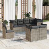 vidaXL 8-dijelni set vrtnih sofa od poliratana s jastucima sivi Cijene
