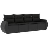  4-dijelni set vrtnih sofa od poliratana s jastucima crni | shoptok.hr